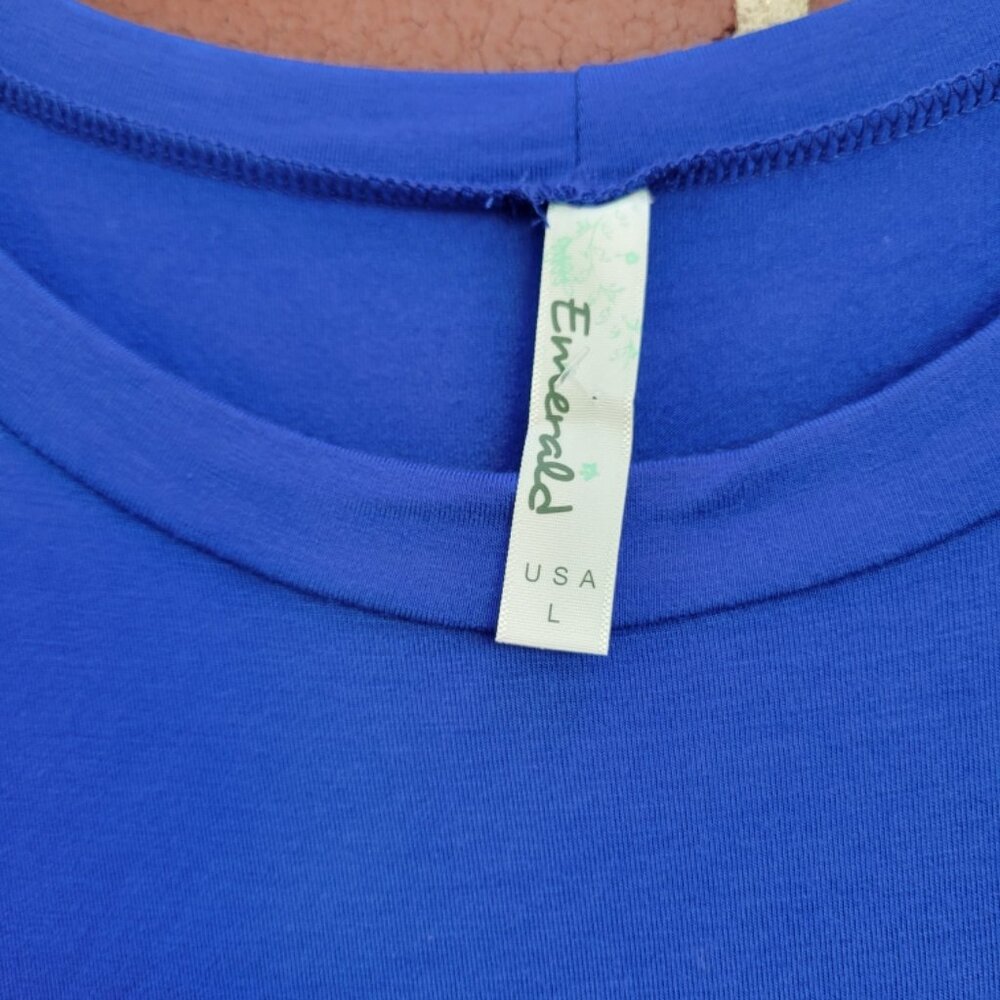 Super Soft Jersey Knit Tunic - Royal Blue & Hot Pink - Size L - Picture 2 of 4